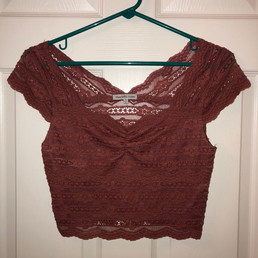 Charlotte Russe Lace Crop Top